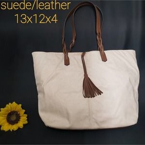 Cute Suede/ Leather Tote bag / purse